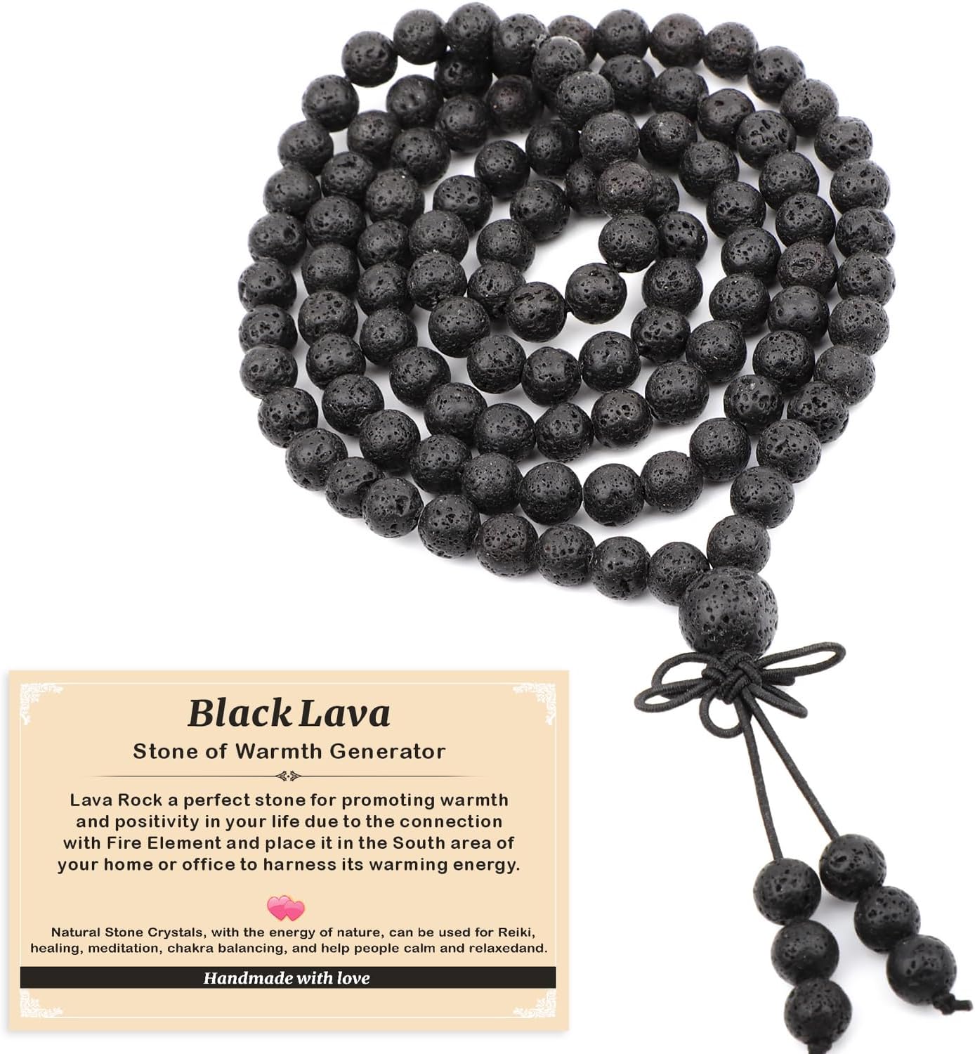 6mm-10mm Jasper Yoga Mala Bracelet – Handmade Meditation Beads