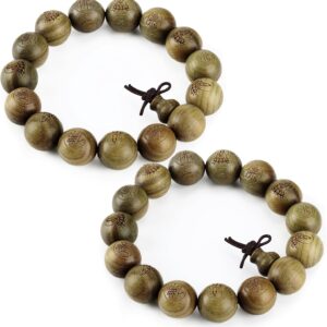 Landical Sandalwood Prayer Beads Bracelet – 2-Pack, 15mm