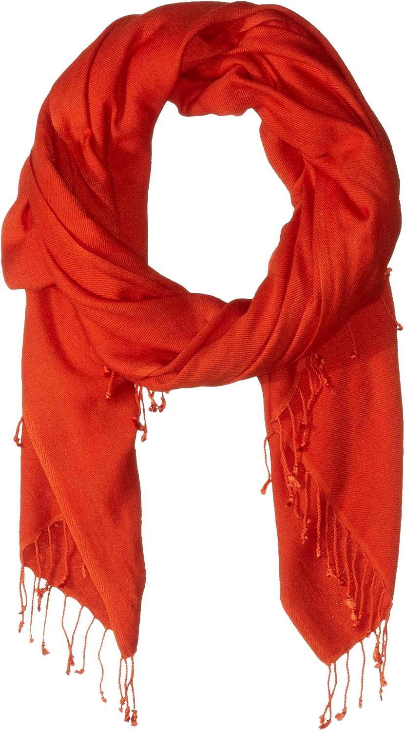 Orange Meditation Shawl – 2.6m Silk & Pashmina Monk Shawl
