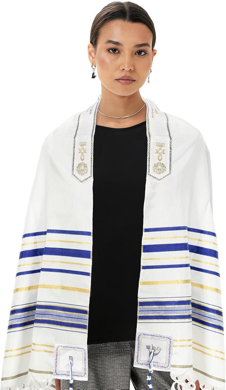 Messianic Tallit Prayer Shawl 72x22in w/Bag