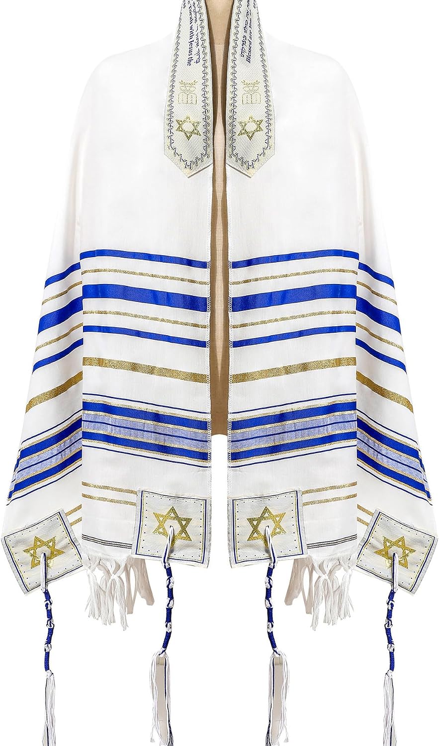 Blue Tallit Prayer Shawl 72"x22" with Storage Bag