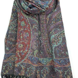 Plum Feathers Paisley Pashmina Scarf Wrap for Women