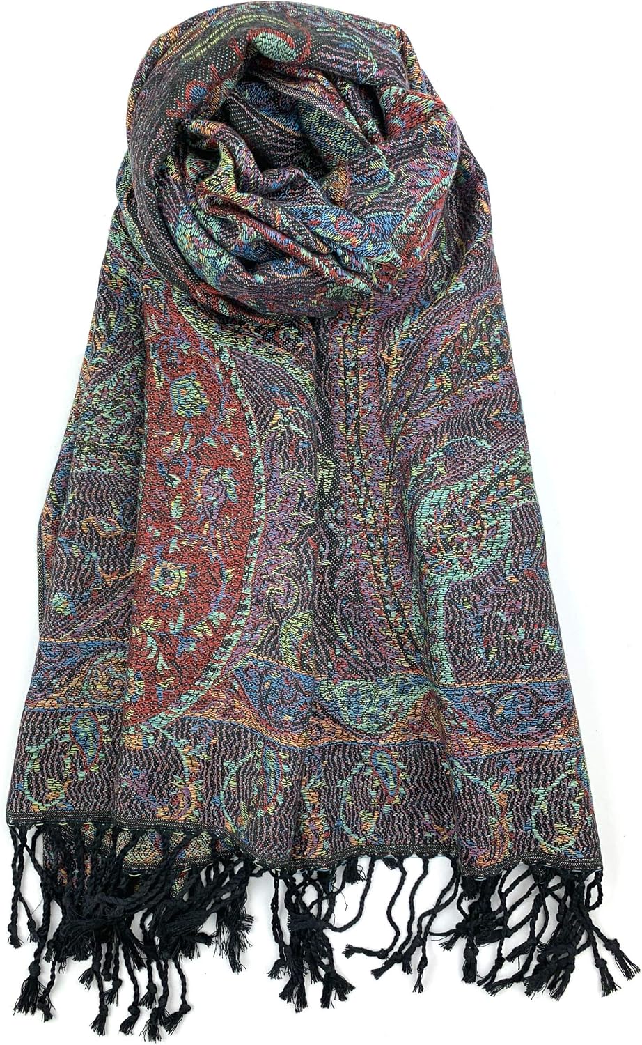 Plum Feathers Paisley Pashmina Scarf Wrap for Women