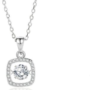 Elegant Hollow Square Pendant Necklace for Women