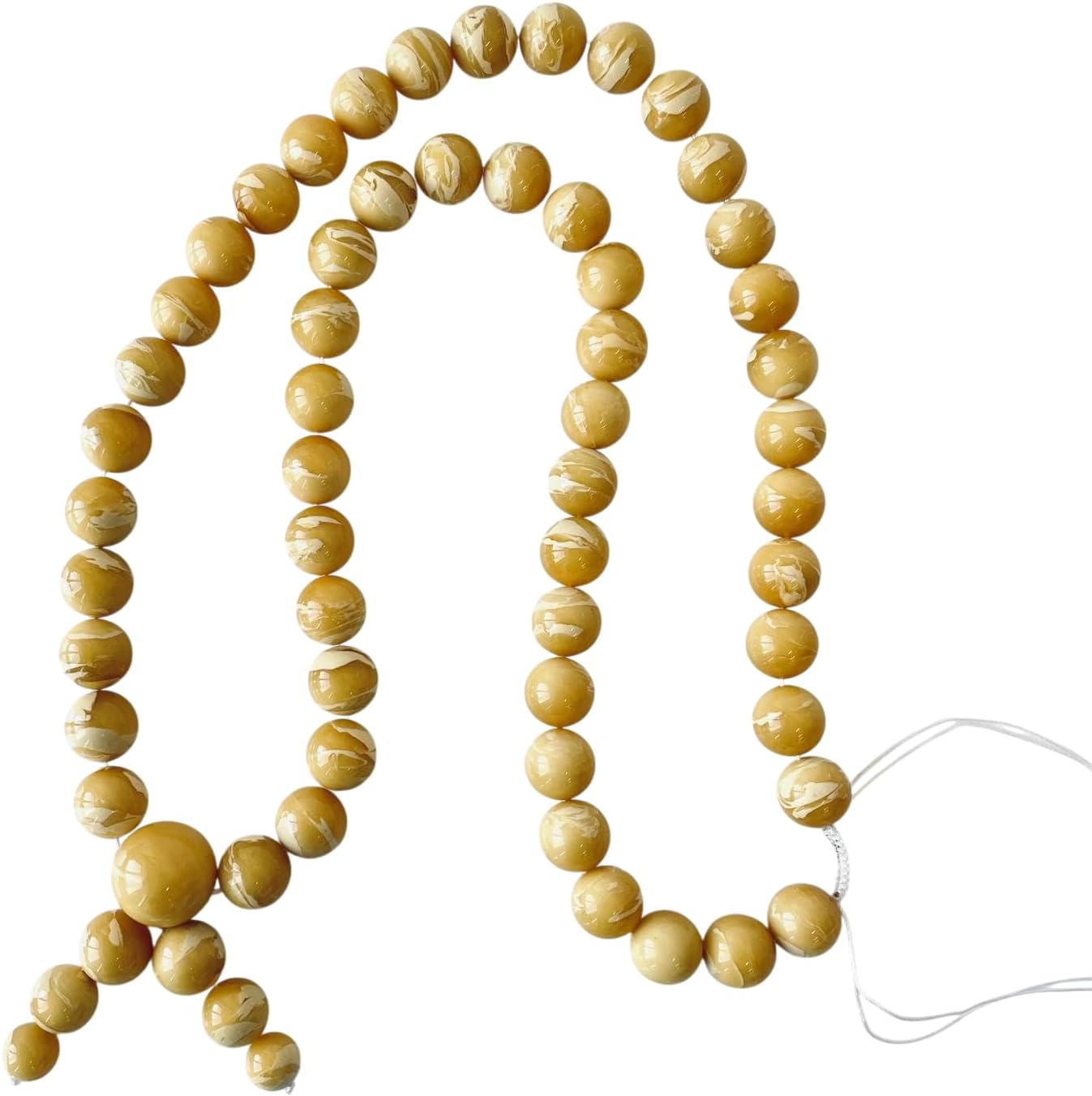 Natural Baltic Tiger Amber Mala Necklace - 70cm Adjustable