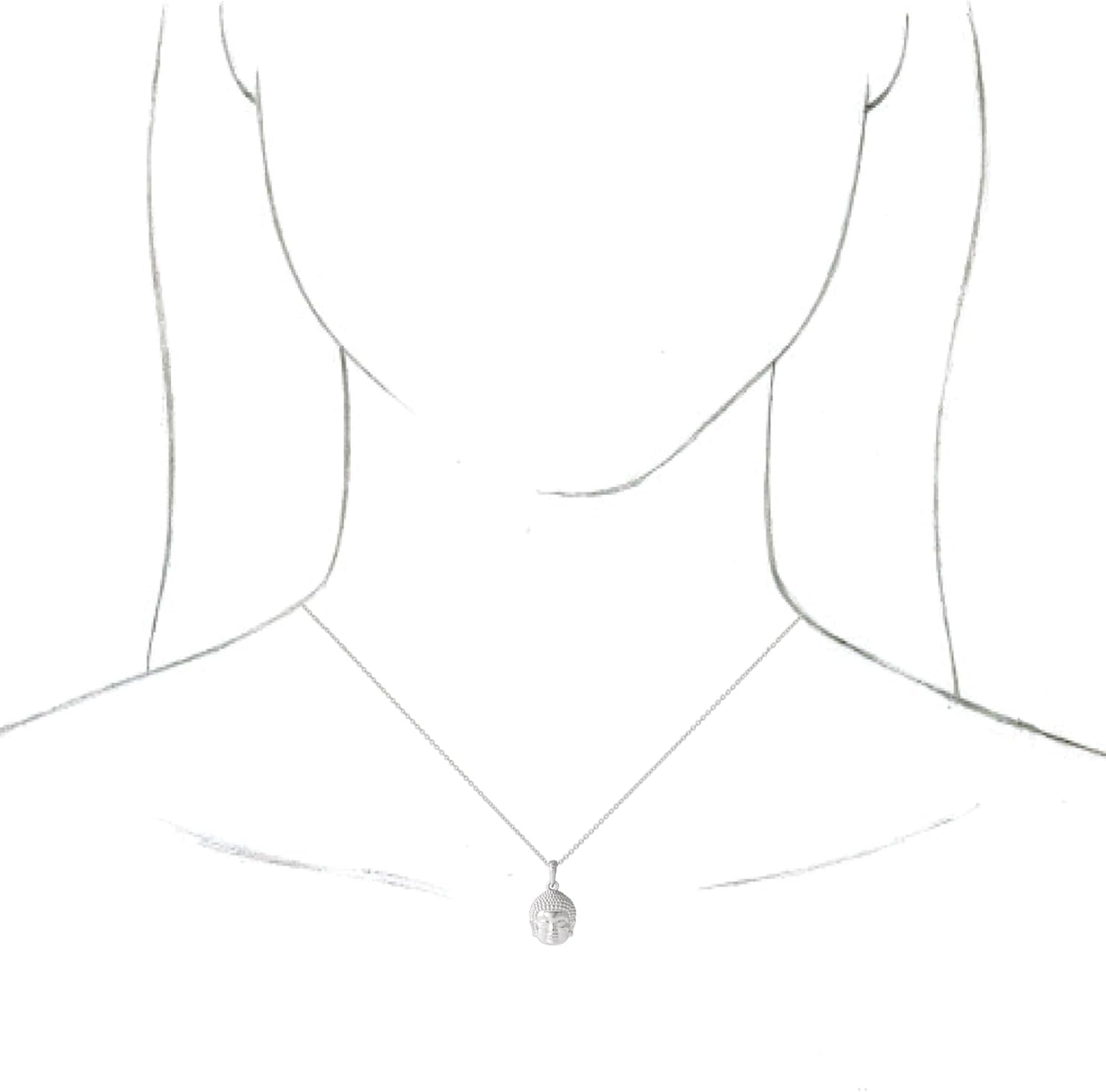 Bonyak Platinum Meditation Buddha Necklace