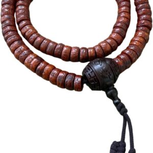 Authentic Tibetan Mala, 108 Bodhi Beads, Yak Horn Guru