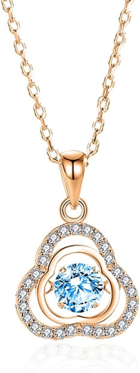 Hollow Clover Necklace with Lab Diamond & Moissanite