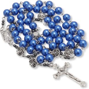 Nazareth Store Pearl & Hematite Rosary Necklace