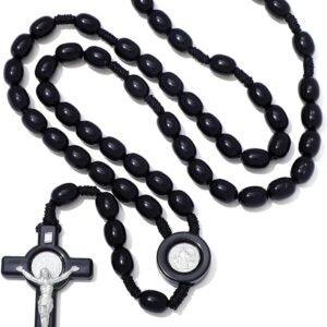 KOMI Men's Catholic Rosary Beads with Cross, Gift-Ready