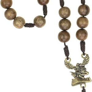 St. Michael Walnut Wood Chaplet Necklace