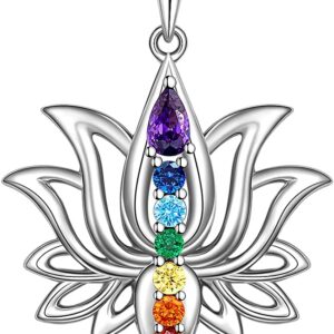 Lotus 7-Chakra Sterling Silver Necklace
