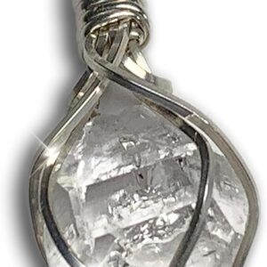 Moldavite, Citrine or Herkimer Pendant Necklace