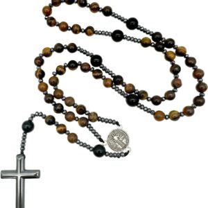 Bovemee Saint Benedict Rosary – Brown Wood Beads & Medal