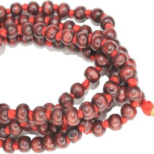 IS4A 8mm Rosewood Japa Mala Beads Necklace 108+1