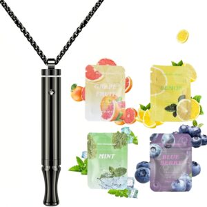 Cyanslen Breathing Necklace – Quit Smoking, Relieve Stress (Black)