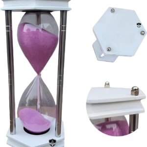 20-Minute Pink Sand Timer, 10" Elegant Hourglass