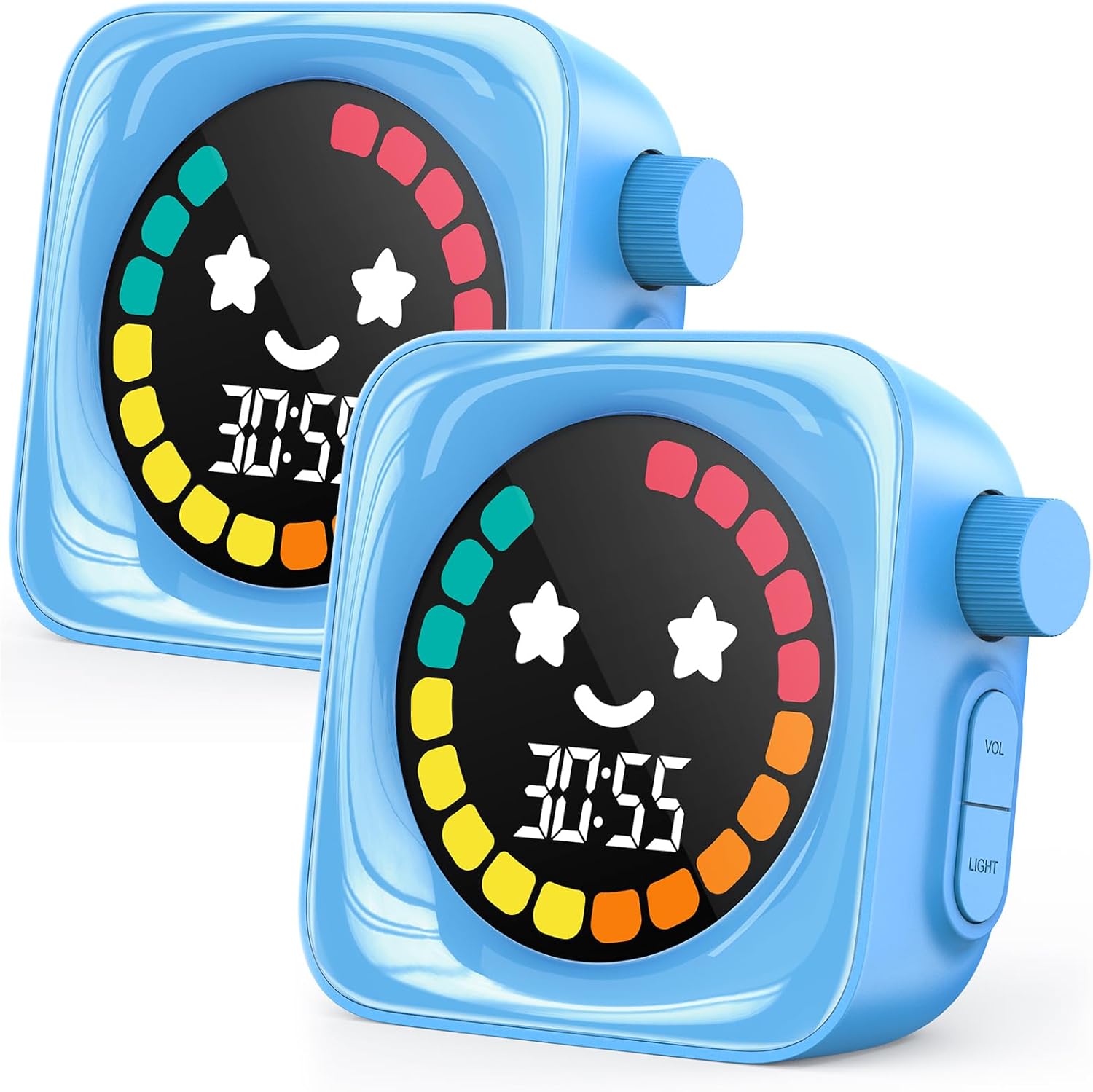 Kids Visual Timer, 99-Minute Countdown Timer, Blue (2-Pack)