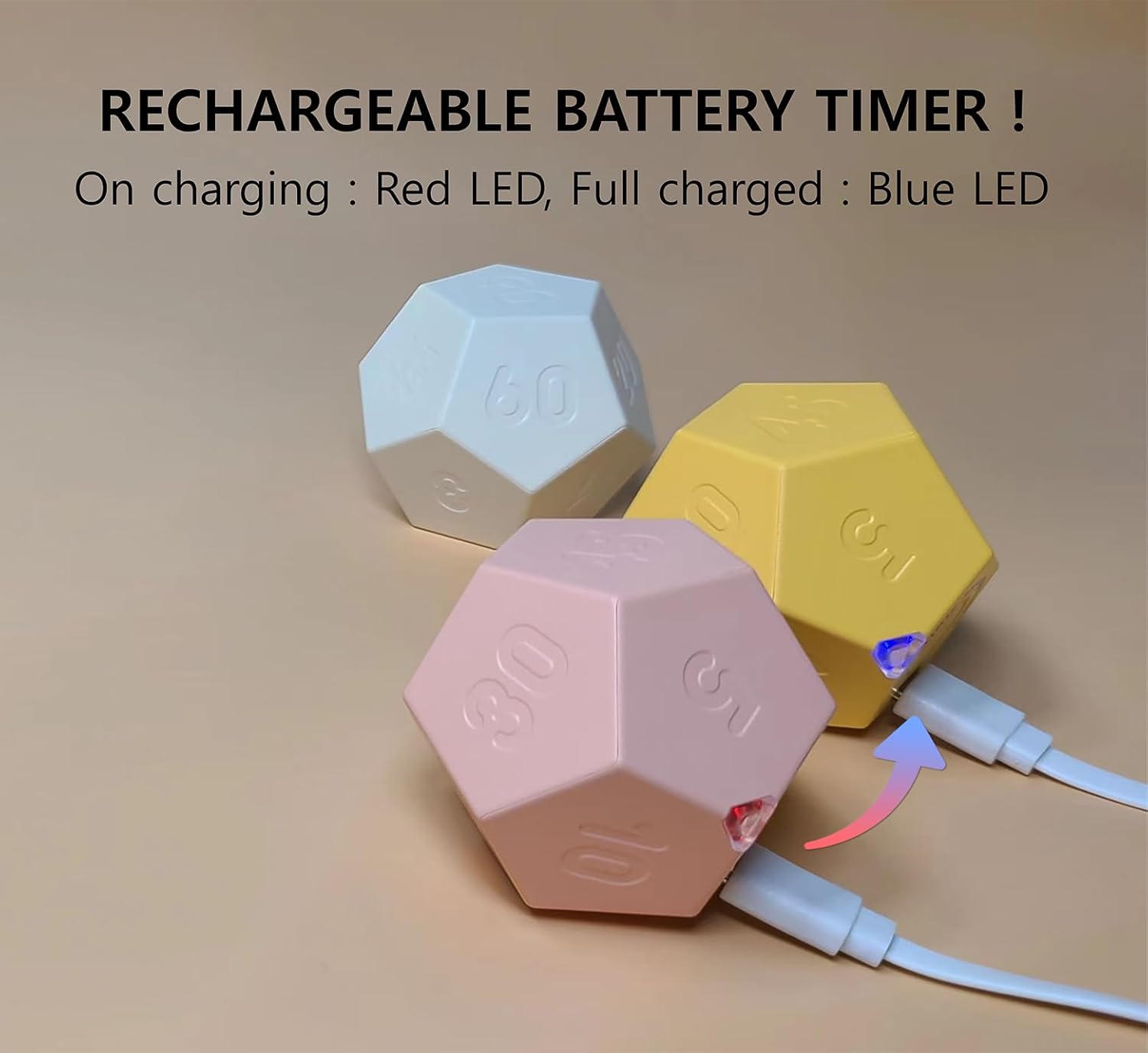CREAVIVA Cube Pomodoro Timer - Rechargeable Productivity Timer
