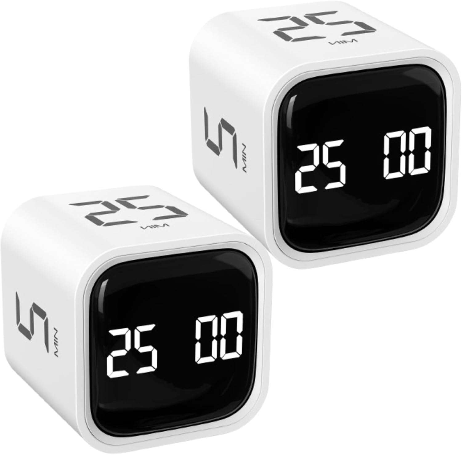 Rotating Pomodoro Timer 5/25/10/50 Min - Cube Countdown Stopwatch