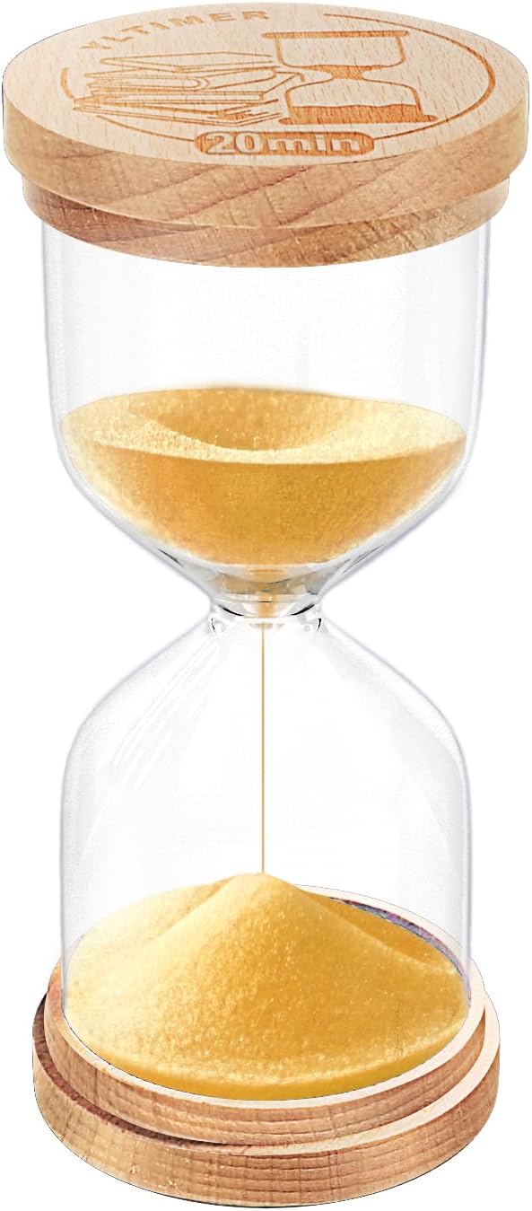 20-Min Gold Wood Sand Timer, Kids & Classroom Timer