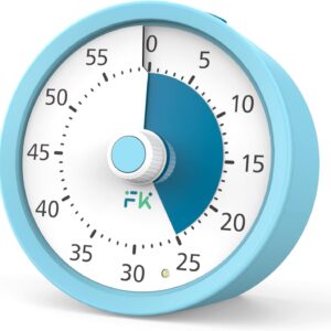 60-Min Visual Timer for Kids & Study, Light Blue
