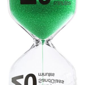 20-Min Timer, Green, Plastic Hourglass Classroom Clock