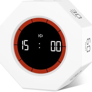 GuDoQi Digital Pomodoro Timer, 8 Sides White Timer