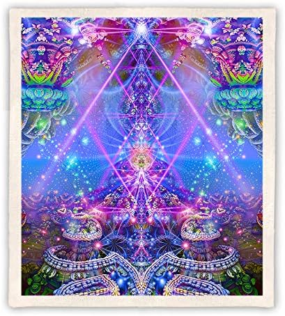 Psychedelic Throw Blanket - Soft Sherpa Fleece - Large