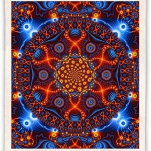 Psychedelic Trippy Fleece Throw Blanket - Cactivated DNA Design