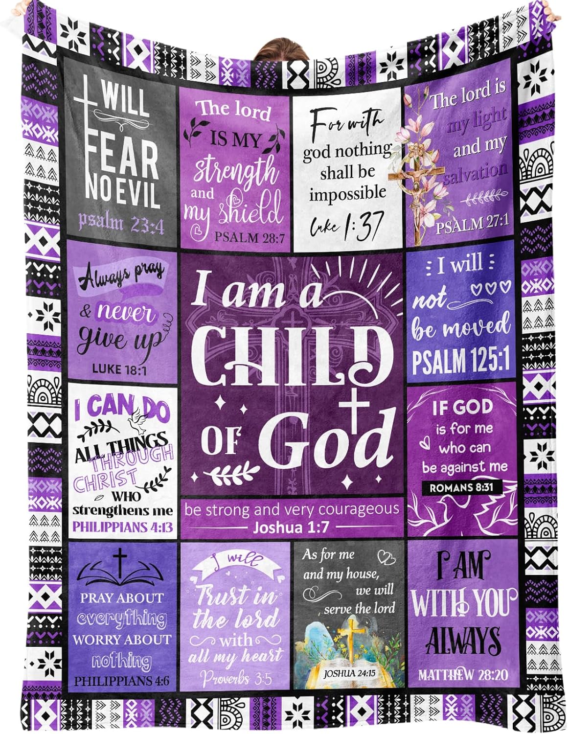 Purple 'Child of God' Christian Blanket for Women