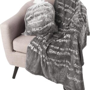 BlankieGram Healing Thoughts Throw Blanket - Grey