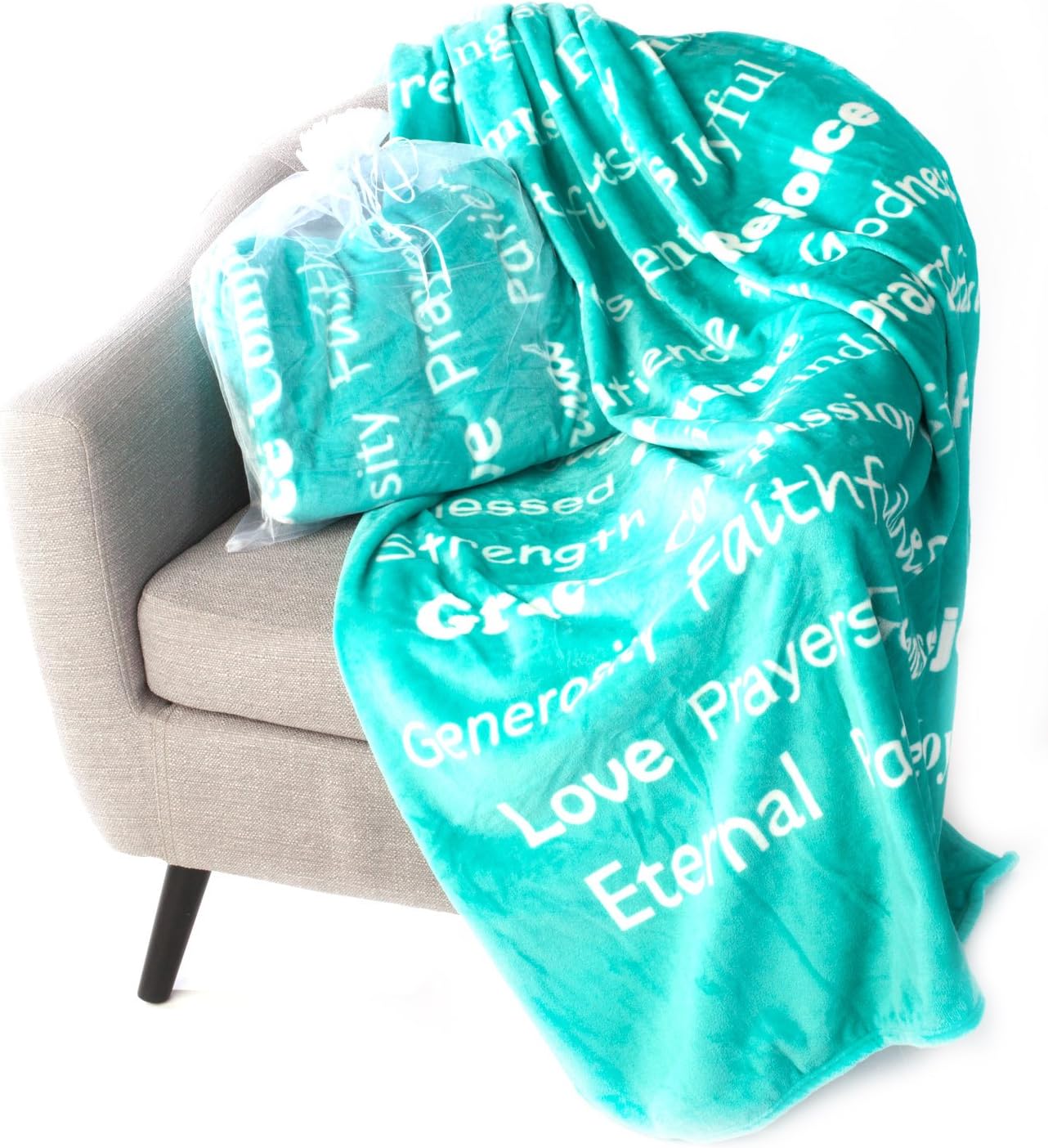 Faith-Themed Fleece Blanket - Christian Gift for Family