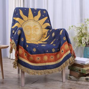 Erke Moon & Sun Throw Blanket - Celestial Design, 50" x 70"
