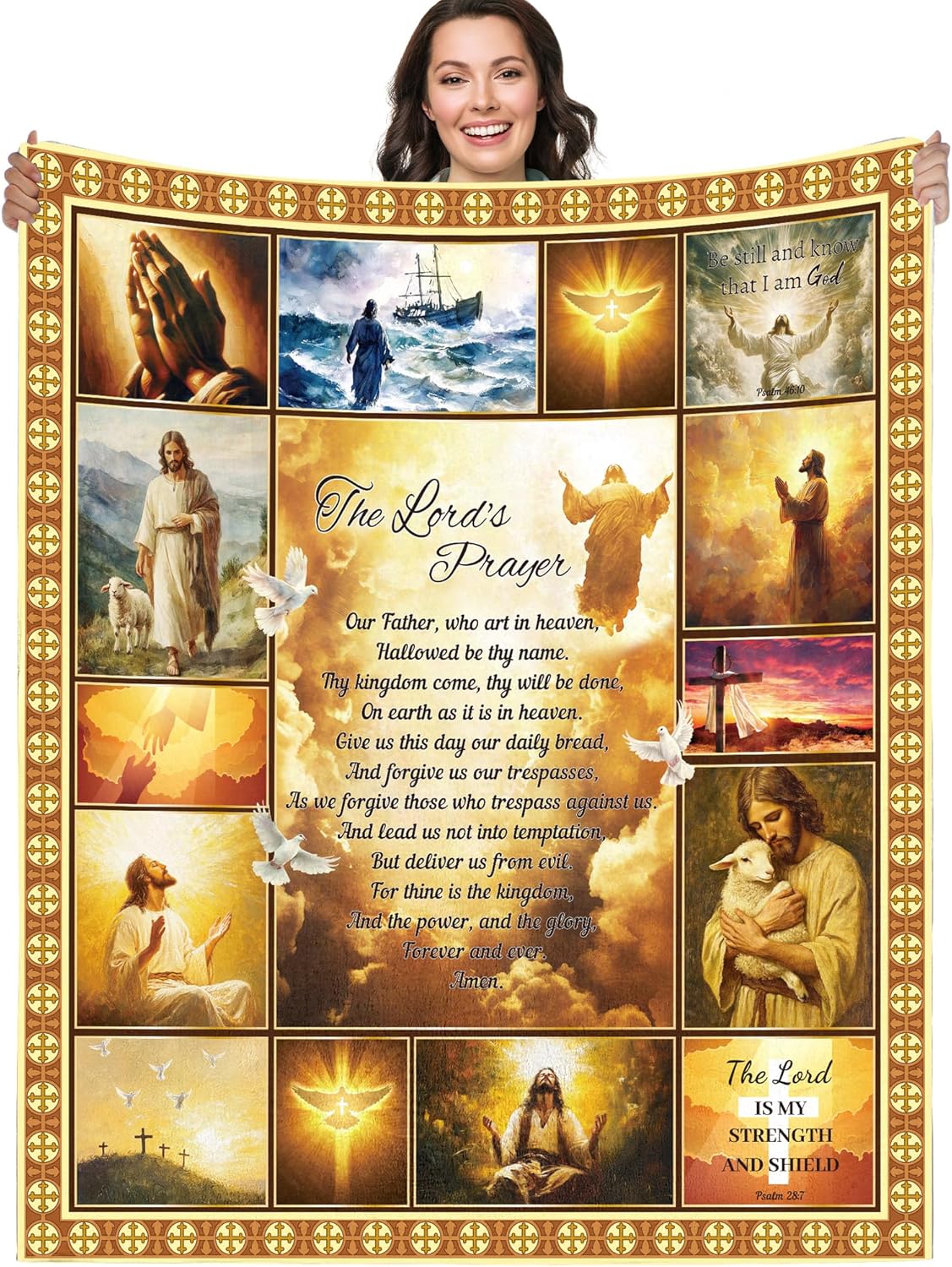 Bozidol 50"x60" The Lord's Prayer Christian Blanket