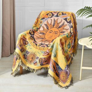 Boho Throw Blanket – Reversible Cotton Hippie Tapestry