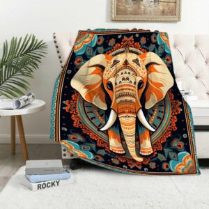 Firmiso Boho Elephant Throw Blanket - 60x80, Gift for Her