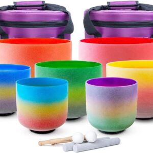 7-Pc Crystal Singing Bowl Set, Meditation & Sound Healing
