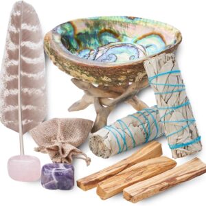 Premium White Sage Smudge Kit with Palo Santo & Guide
