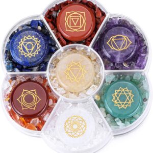 CrystalTears 7 Chakra Healing Stones Set - Reiki Gift Box