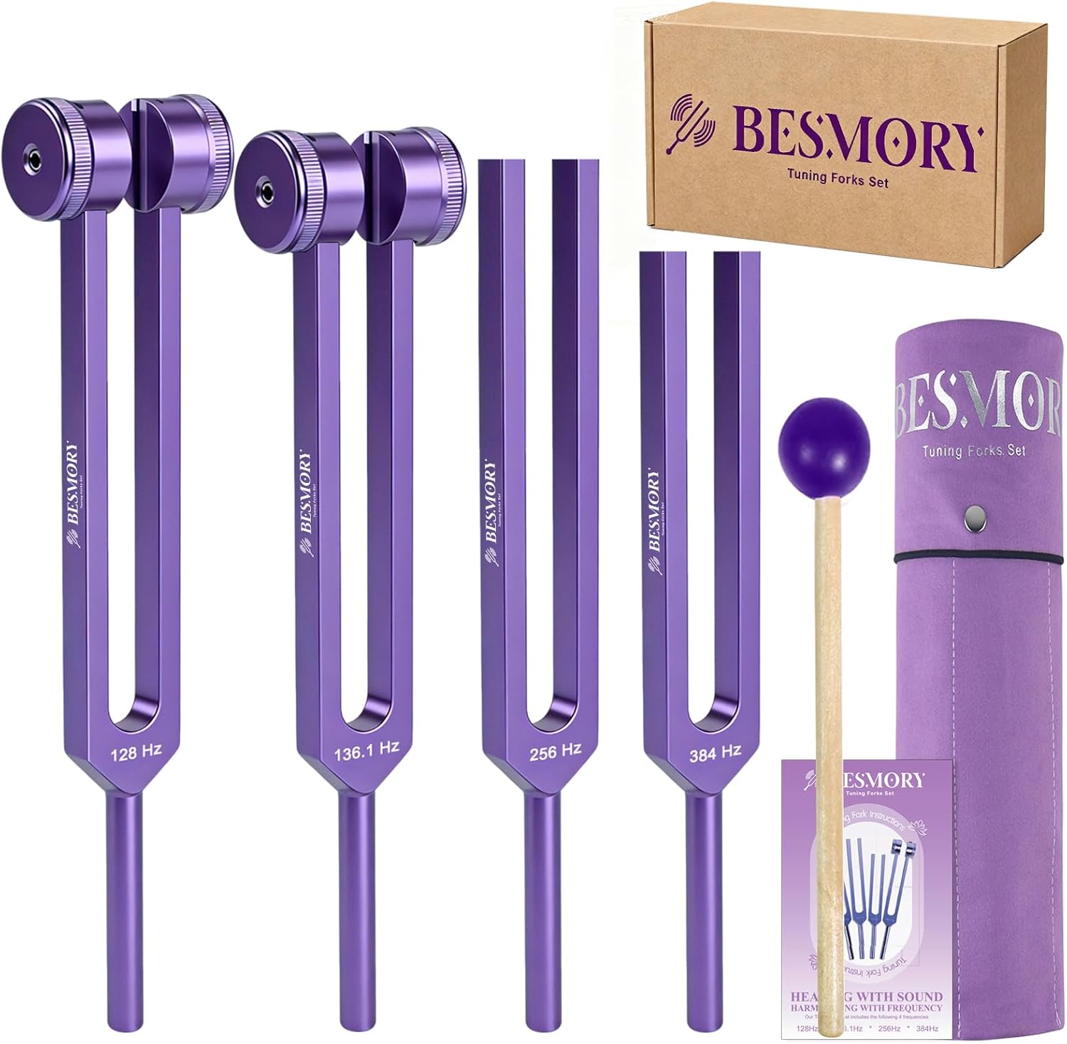 Tuning Forks Healing Set, 4-Pc Sound Therapy Kit