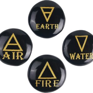 Crocon Black Tourmaline 4 Elements Stones - Reiki & Meditation Set