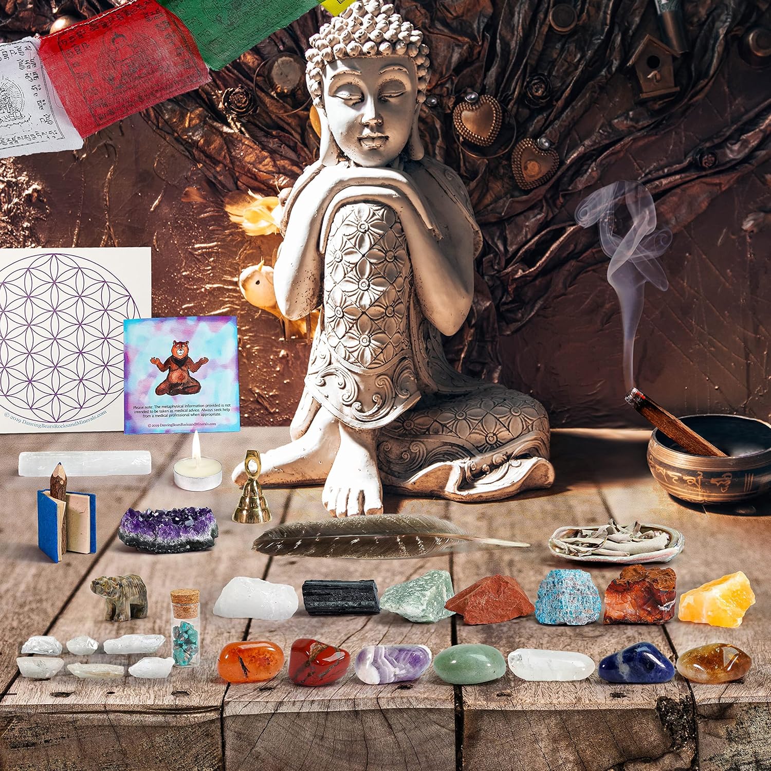DANCING BEAR Crystal Healing Kit, 35-Piece