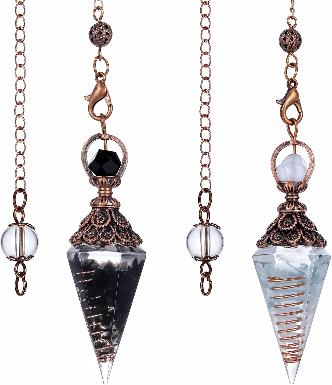 Natural Aquamarine Crystal Pendulums (2pcs) – Divination & Reiki Tools
