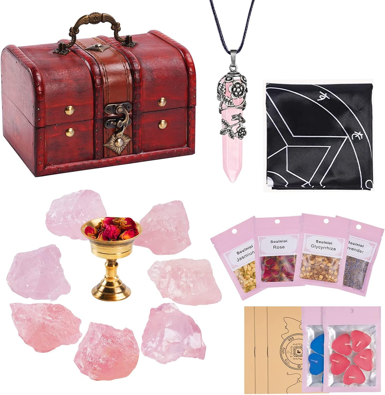Rose Quartz Love Crystal Set for Attracting Love & Healing