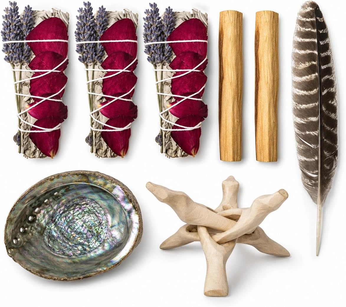 Tomoko White Sage Smudge Kit - Cleansing Set with Palo Santo