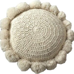 KAMPCO Meditation Floor Pillow, Yoga Cushion, Beige/Grey