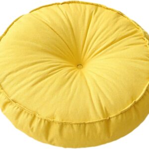 Round Floor Pillow - Lightweight Meditation Cushion - Yellow