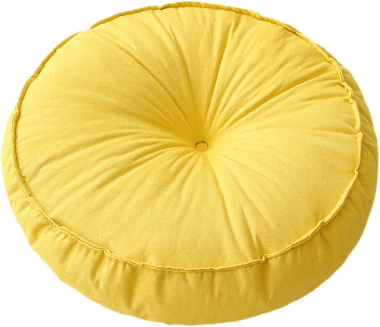 Round Floor Pillow - Lightweight Meditation Cushion - Yellow