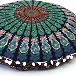 CRAFT KALA 22" Meditation Floor Pillow Cover - Boho Mandala Design